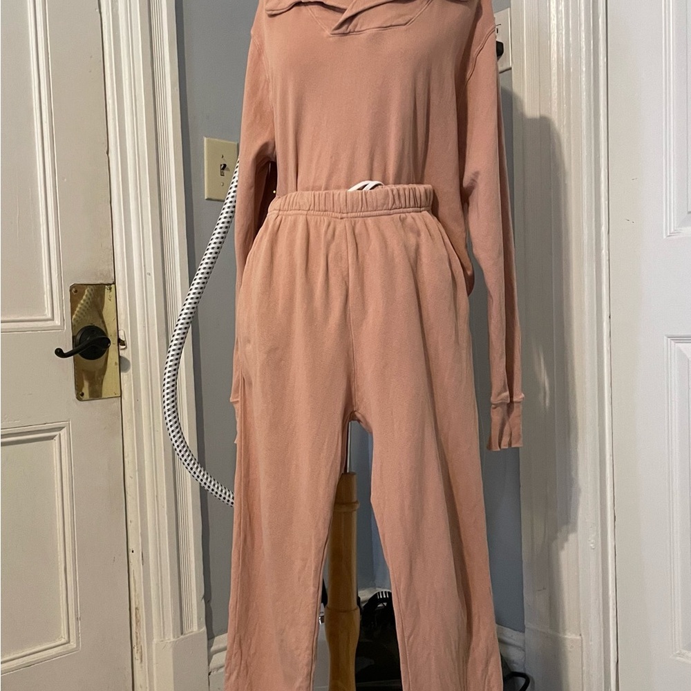 Pink sweatshirt and sweatpants set